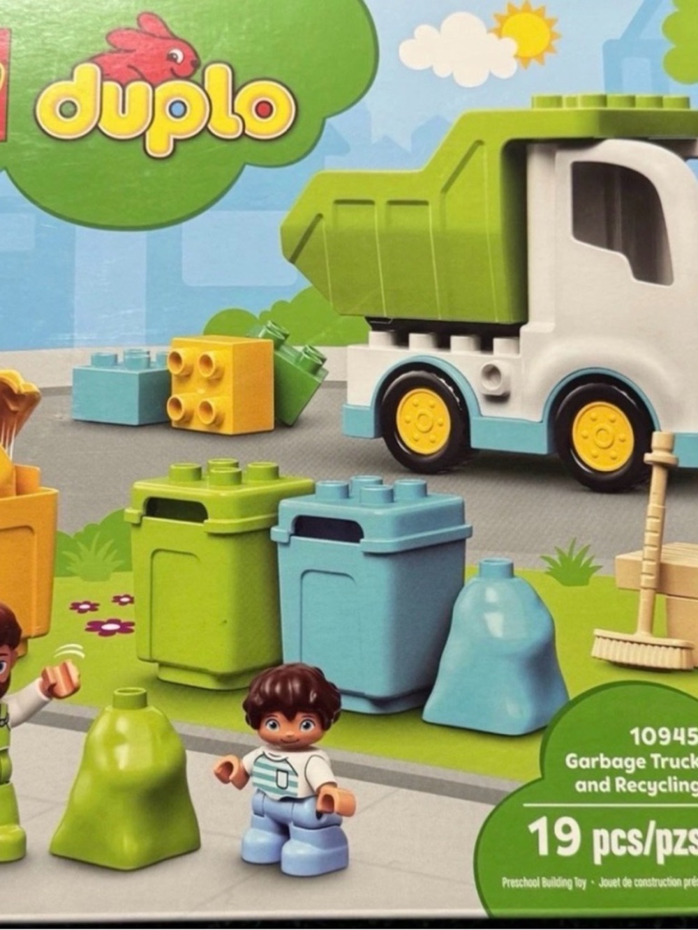 Lego Duplo Green and Blue Garbage Truck Playset